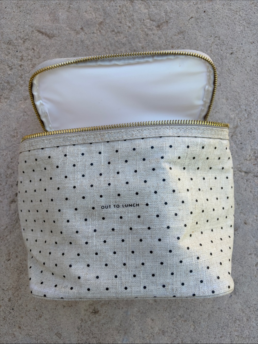Kate Spade Out To Lunch Polka Dot Canvas lunch bag - Cream